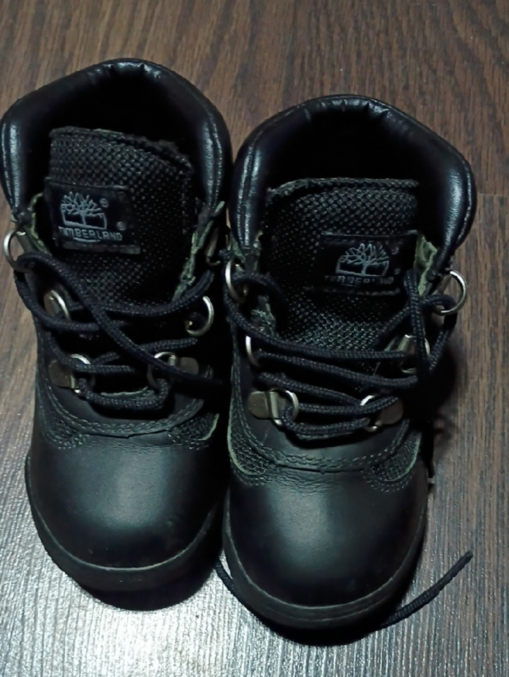 Timberland Kids Black Lace-Up Leather Ankle Boots